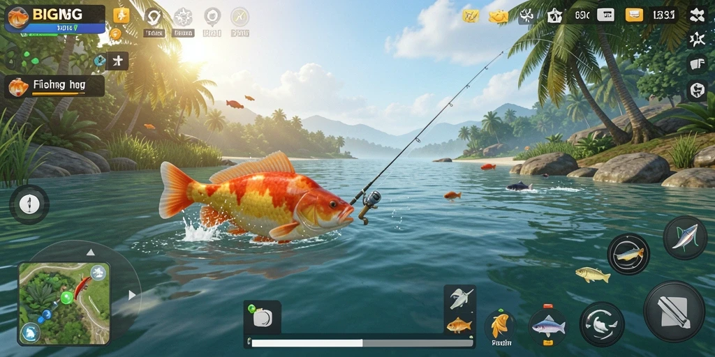 Screenshot menampilkan aksi memancing yang mendebarkan dalam BIGMSG.
