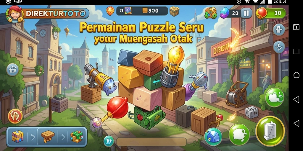 Tampilan gameplay menarik dari DIREKTURTOTO dengan berbagai teka-teki.