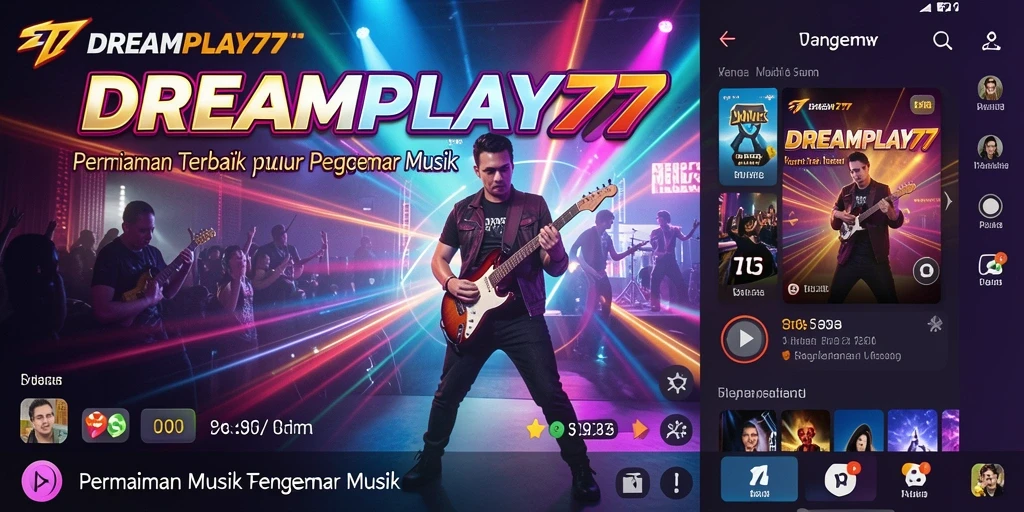 Tampilan gameplay <strong>DREAMPLAY77</strong> yang menarik dengan berbagai lagu.