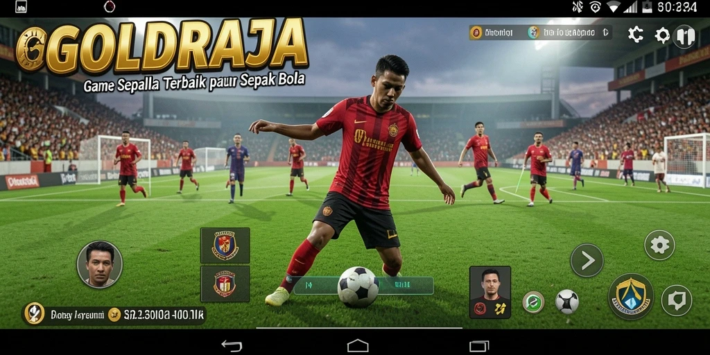 Tangkapan layar gameplay <strong>GOLDRAJA</strong> yang menunjukkan aksi seru di lapangan.