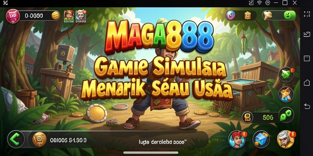 Screenshot dari gameplay MAGA888 yang menampilkan aktivitas simulasi.