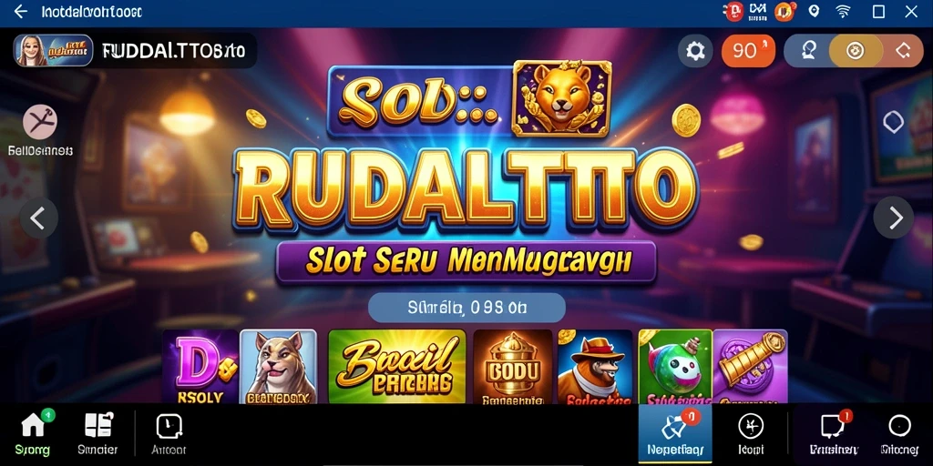 Tampilan gameplay RUDALTOTO yang penuh warna dan menarik.
