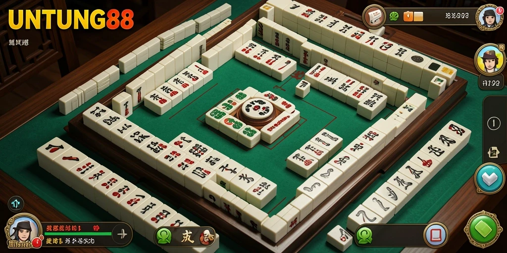 Tampilan gameplay menarik dari UNTUNG88 yang menampilkan permainan Mahjong yang adiktif.